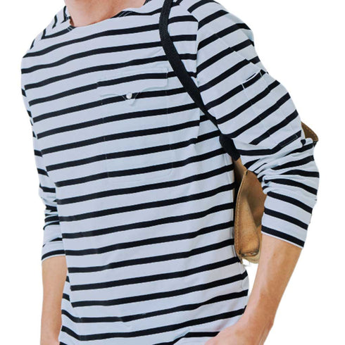 B3905-52 長袖Tシャツ (胸ポケット付き)