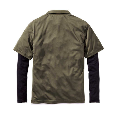 606 フェイクレイヤード半袖ポロシャツ