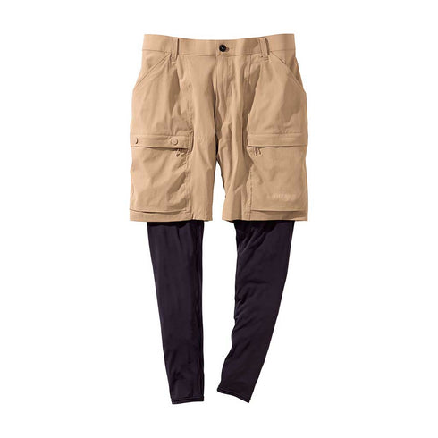 6184 村上被服 フェイクレイヤードハーフパンツ