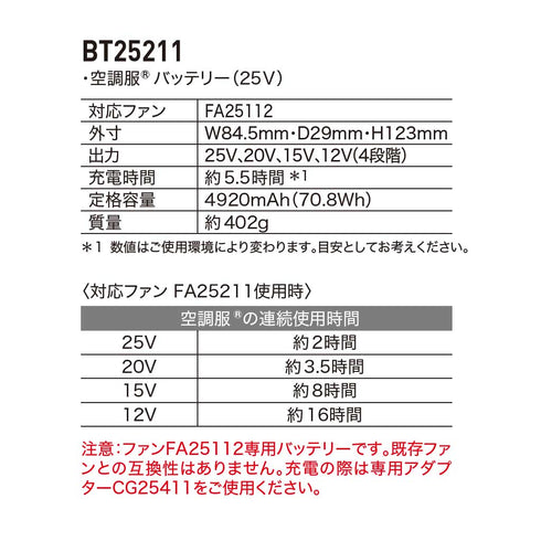 XEBEC 空調ファン・バッテリー 25Vスターターキット