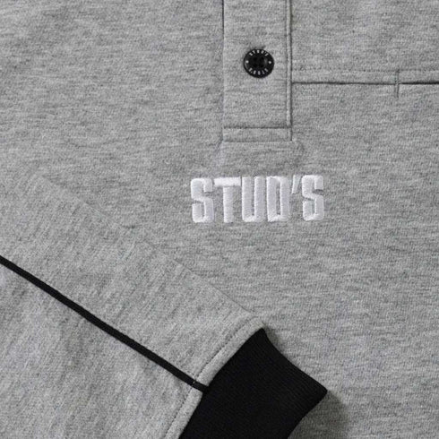 S2564 スタッズ ヘンリーネック長袖シャツ