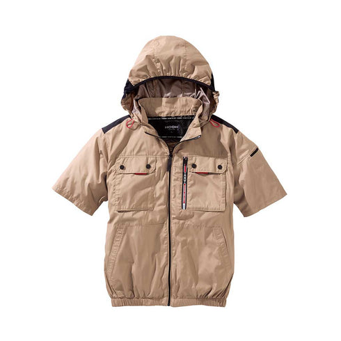 V1127 ミドルファン半袖フードジャケット