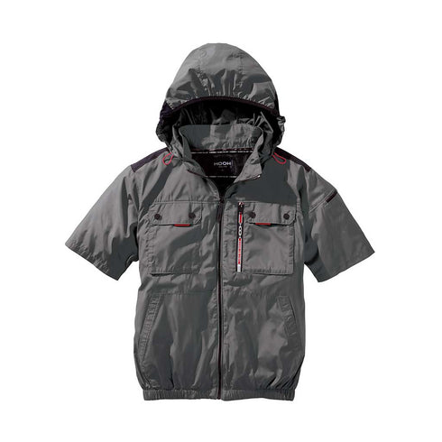 V1127 ミドルファン半袖フードジャケット