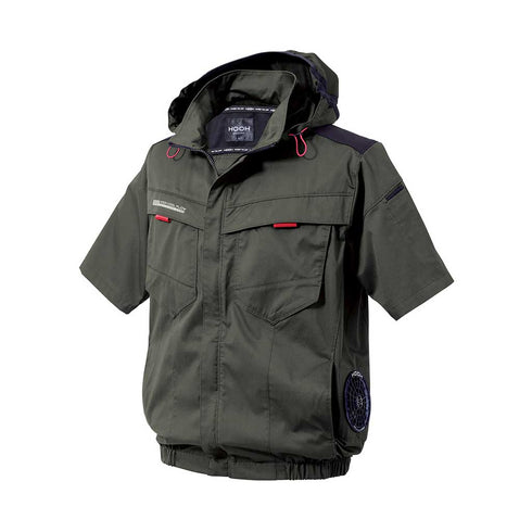 V2517 村上被服 サイドファン 半袖フードジャケット