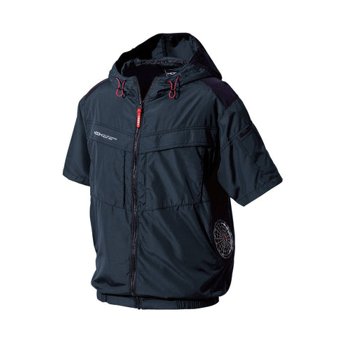 V8817 村上被服 サイドファン半袖フードジャケット