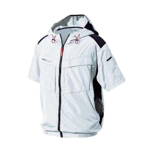 V8817 村上被服 サイドファン半袖フードジャケット