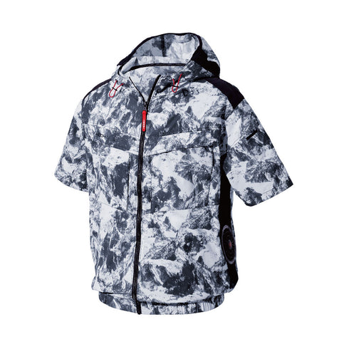 V8817 村上被服 サイドファン半袖フードジャケット