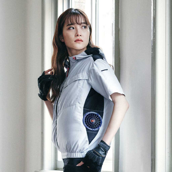 V8817 村上被服 サイドファン半袖フードジャケット