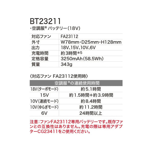 XS23011 ジーベック 空調服 スターターキット 18V バッテリーファンセット