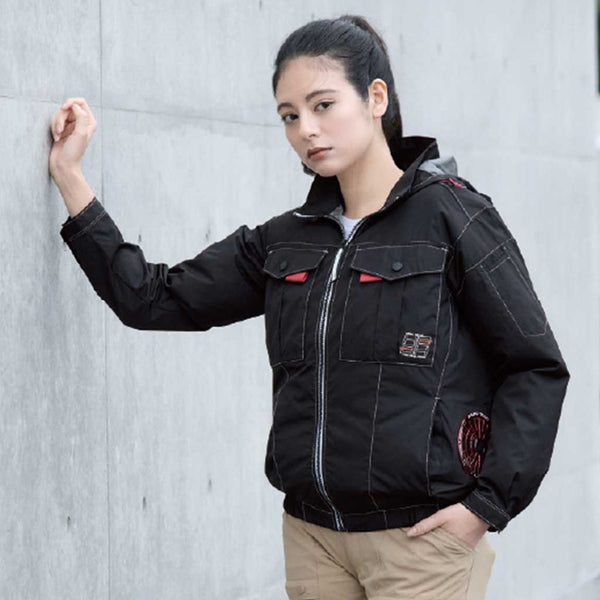 村上被服 HOOH V1212 サイドファン長袖フードジャケット(裏チタン)